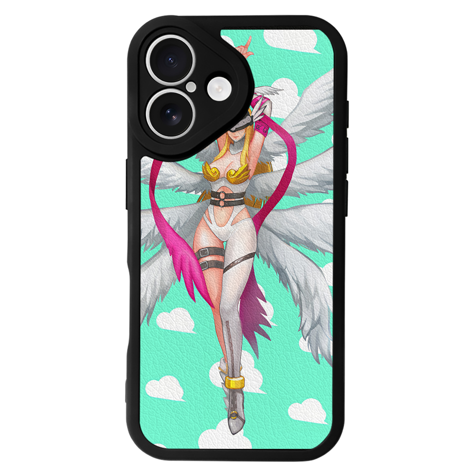 （画像用） Digimon デジタルモンスター/デジモン 【iPhone 16シリーズ対応】シリコンスマホケース（レザー調） 材質：シリコン